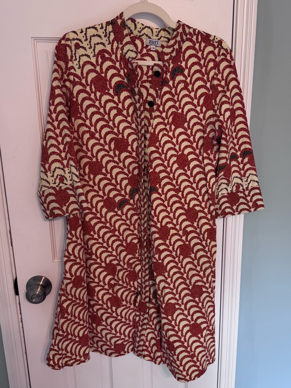 Zuri Kenya shirt dress buttons 100% cotton